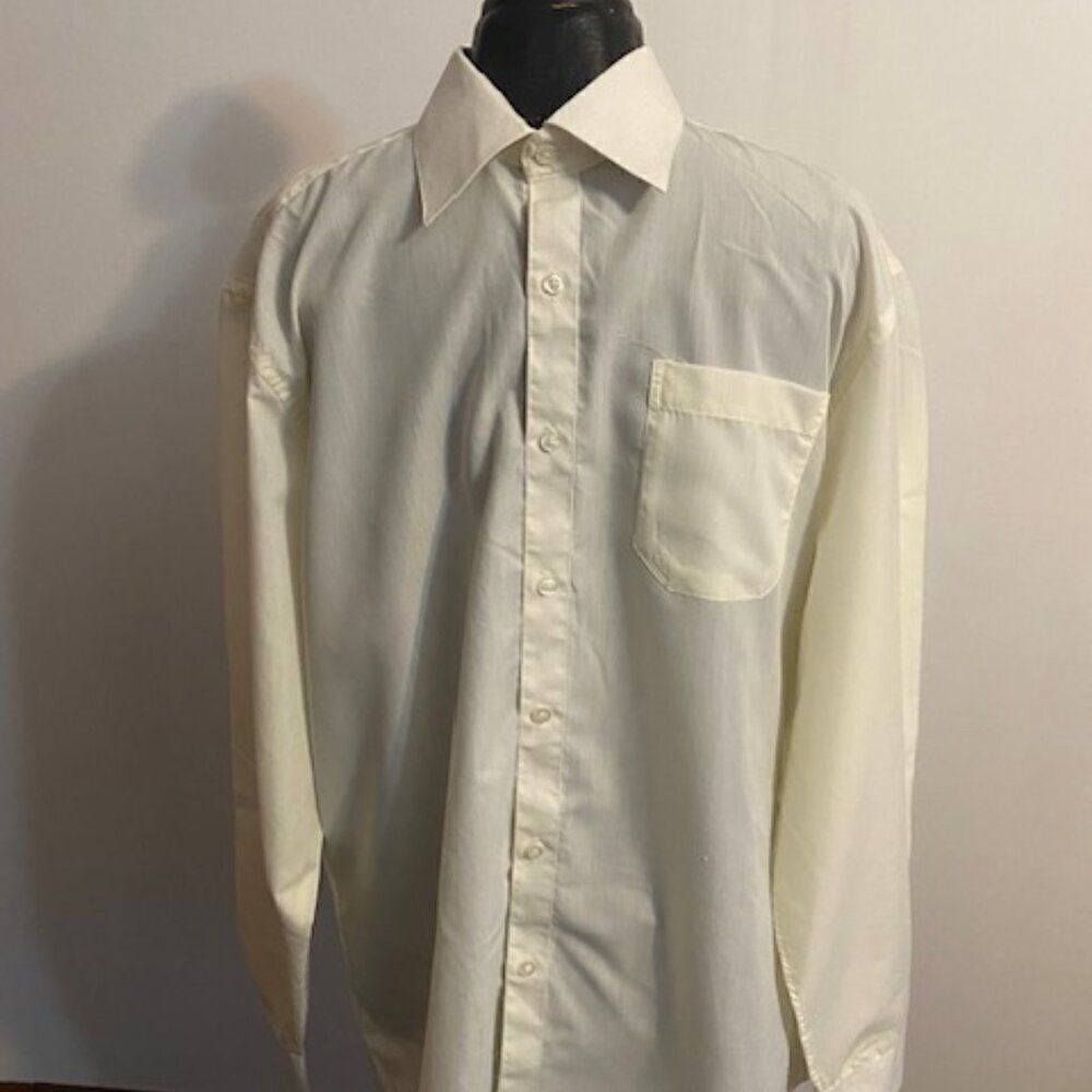 Stefano Yellow button-down dress shirt, size 17 4/5